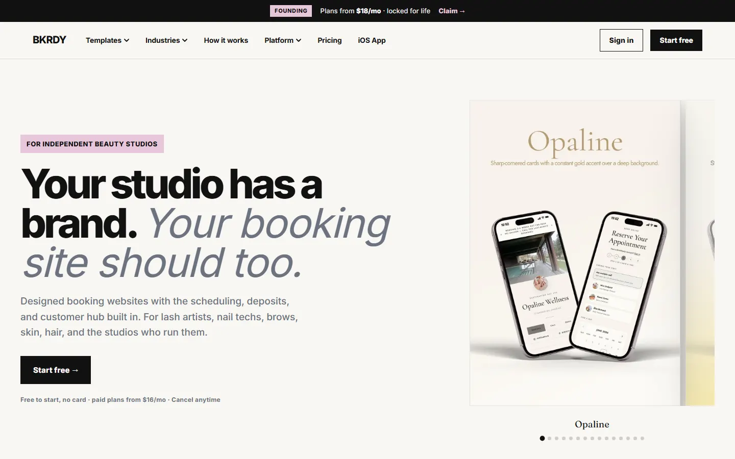 BKRDY: homepage on desktop