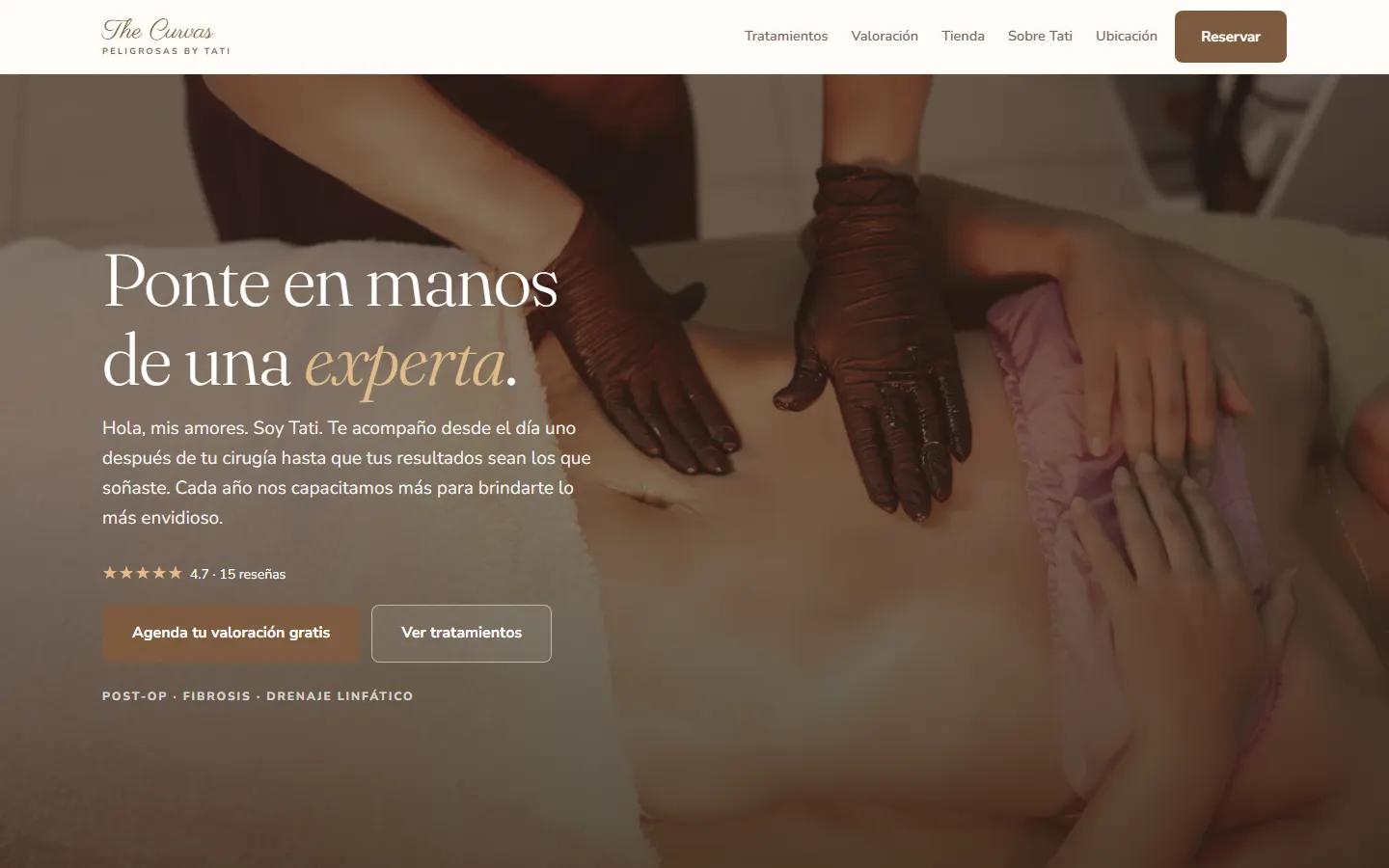 Curvas Peligrosas by Tati: homepage on desktop
