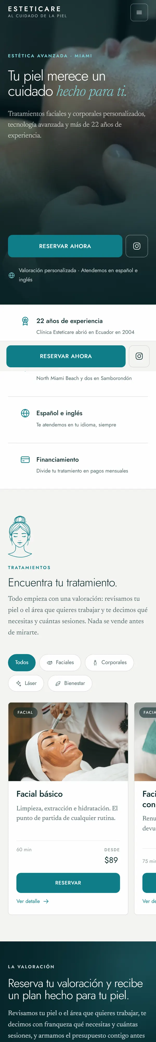 Esteticare USA: on a phone