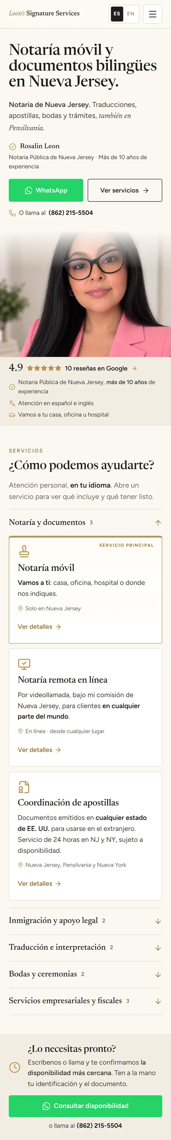 Leon's Signature Services: en un celular