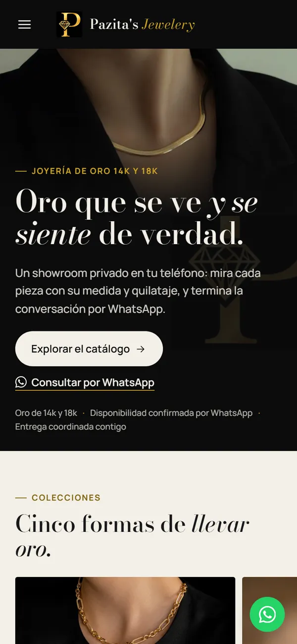 Pazita's Jewelery: Free mockup: catalog with WhatsApp ordering